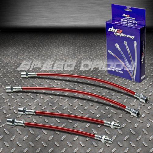 Front+rear stainless hose brake line for 98-04 audi a6/quattro/02- s6 c5 red