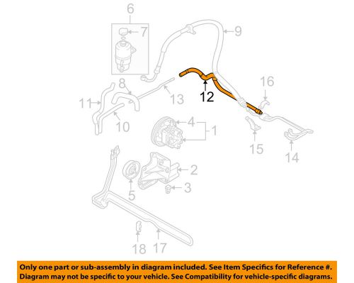 Mitsubishi oem 00-05 eclipse-power steering return hose mr333810