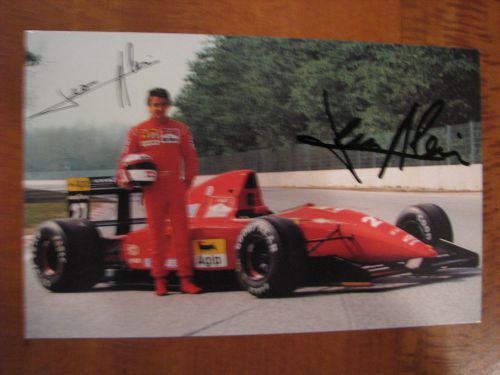 Ferrari official postcard 1992 ~ print # 718/92 ~ jean alesi ~ w/autograph