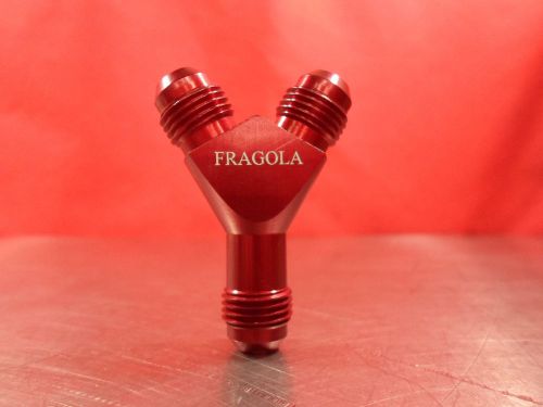 Fragola 900606 red aluminum dual feed fuel y fitting dual  6an to 6an