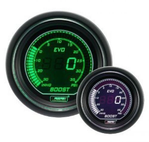 Boost gauge- electrical digital green/white evo series 52mm (2 1/16&#034;)