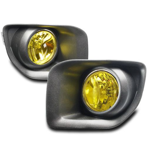 15-16 gmc canyon pickup bumper driving fog light lamp yellow w/switch left+right