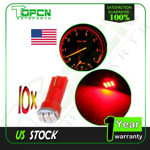 10x t5 74 3-3014-smd led car instrument panel gauge indicator light bulbs red