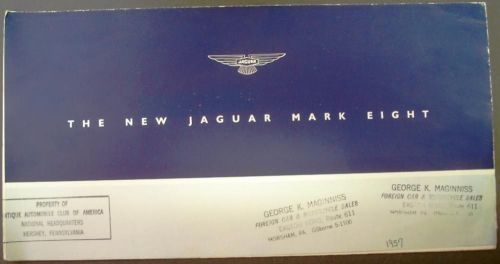 Original 1957 jaguar mark eight dealer sales brochure english text rare!