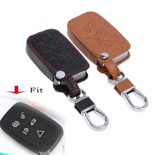 Leather key chain case fob holder bag keychain fit land rover range rover evoque