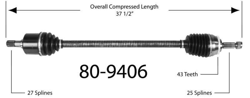 Empi 80-9406 new constant velocity premium cv half shaft drive axle assembly