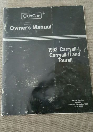 Club car owner&#039;s manual carryall-1, carryall-2, tourall. free shipping