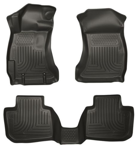 99801 husky black floor liners front &amp; rear weatherbeater 2012-15 subaru impreza