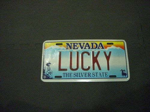 Nevada vanity license plate &#034;lucky&#034; aluminum new in plastic