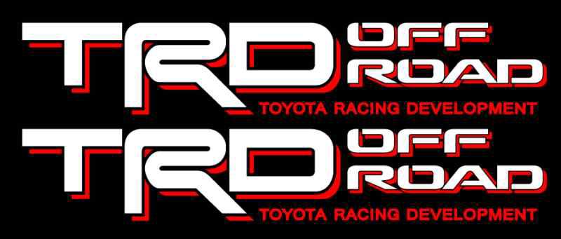 Trd off road wht/red toyota racing development decal sticker tacoma tundra truck