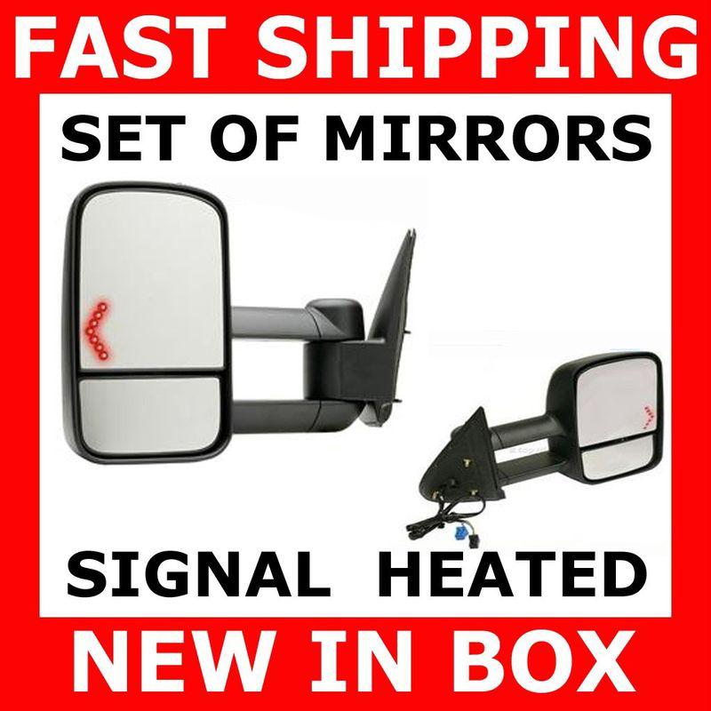 New mirror 03-07 silverado sierra truck power heated turn signal tow towing set