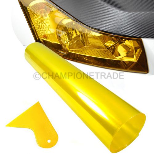 12&#034; x 58&#034; car suv golden tint vinyl film protection for taillight headlight ct