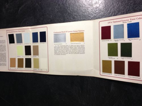 1974 lincoln original exterior paint selections ~ mark iv