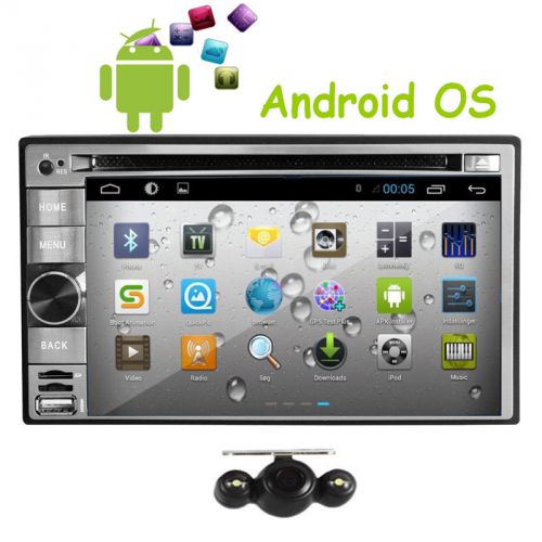 Android 4.4.4 double 2din car dvd stereo gps navi bt wifi 3g swc radio + camera