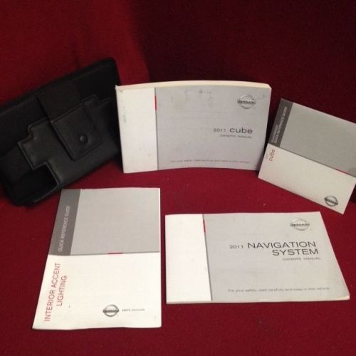 2011 nissan cube oem owners manual set with navigation book and case