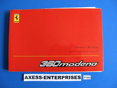 00 2000 ferrari 360 modena owners manual technical instructions book guide f183