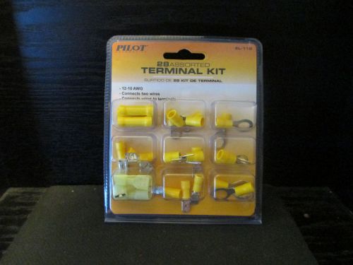 Automotive 28 pc pilot assorted 10-12 awg terminal kit brand new