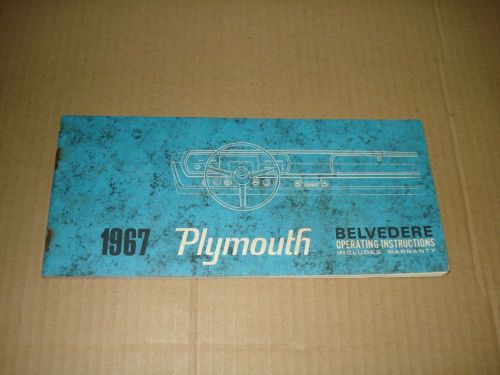 1967 plymouth belvedere operating instructions manual