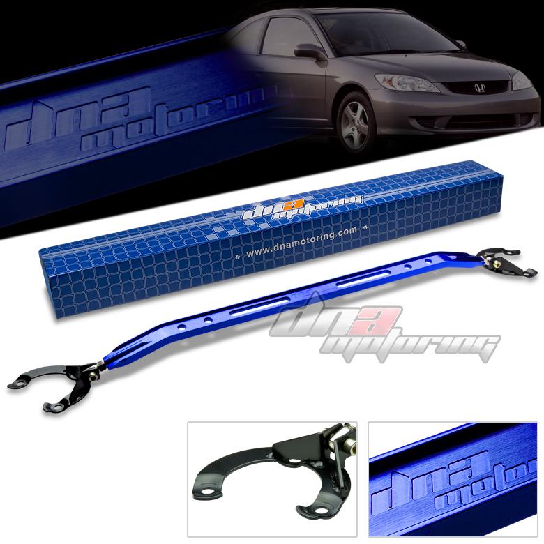 01-05 honda civic dx/lx dna blue 40mm aluminum front upper strut tower bar/brace