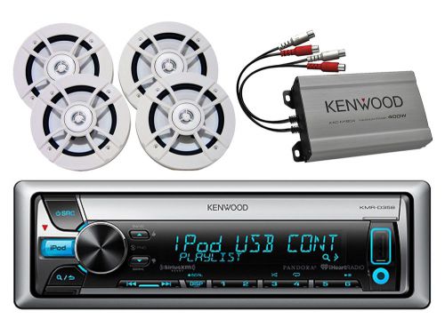 Kmrd358 cd usb ipod radio+kenwood 400w amplifier&amp; 4 kenwood 100w marine speakers