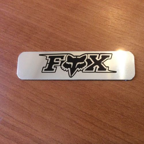 Fox glossy aluminum sticker size 2&#034;x0.5&#034;(50.8x12.7 mm) thickness 0.02&#034;