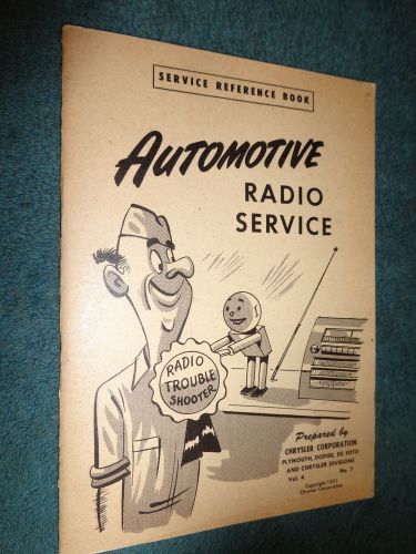 1951 chrysler plymouth dodge desoto radio service shop book / original