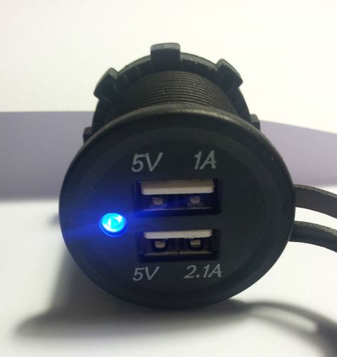 Usb socket flush mount 12v 24v twin port marine accessory power supply socket