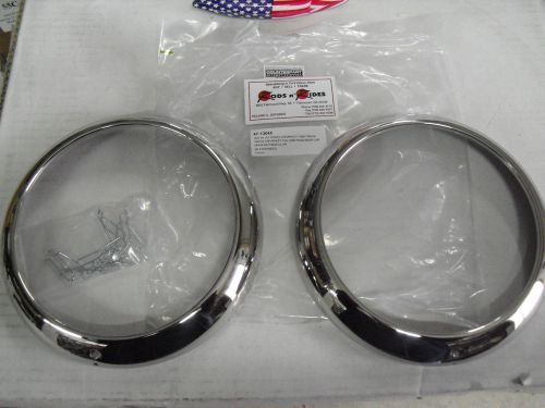 1947 to 1953 chevy gmc  headlight bezels pair stainless steel bezel ring