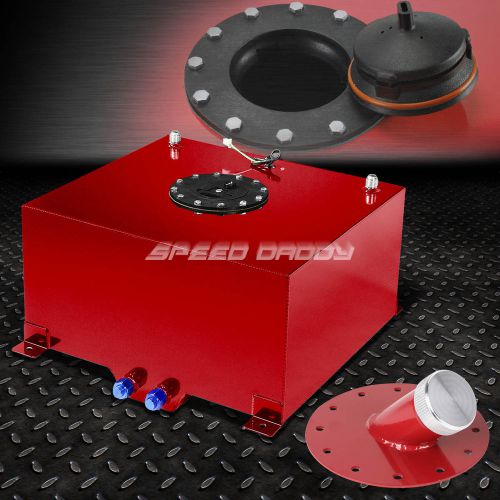 10 gallon red coated aluminum fuel cell gas tank+level sender+45° fast fill neck