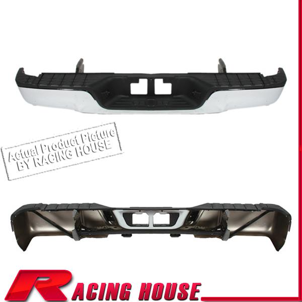 Rear step bumper steel replacement bar w/pad 07-11 tundra no sensor hole chrome