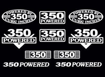 10 decal set 350 ci v8 powered engine stickers emblems sbc 5.7 l vinyl decals