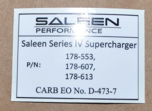 1 saleen performance supercharger decal rare factory o.e.m