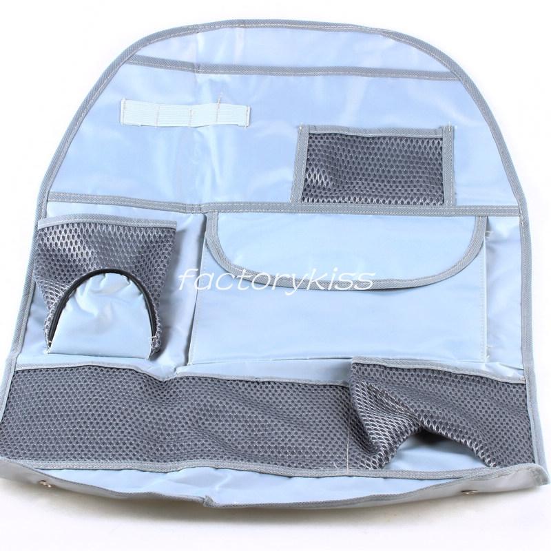 Car auto back seat multi-pocket travel storage bag organizer holder grey