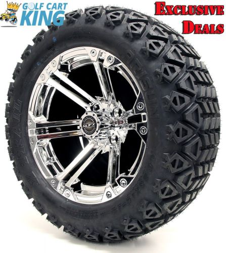 14&#034; madjax nitro chrome wheel and 23x10-14 golf cart 4-ply tire combo package