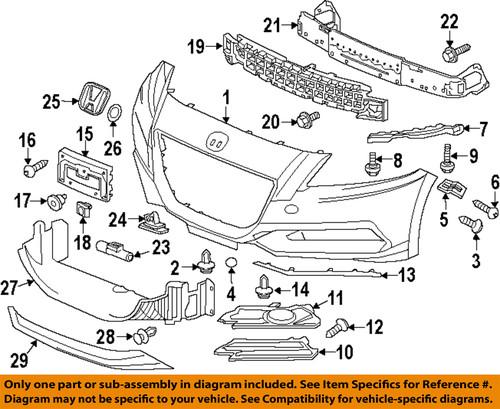 Honda oem 71193sztg01 front bumper-side retainer