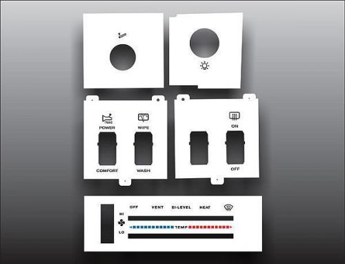 1986-1996 jeep cherokee non-ac white heater control switch overlay hvac