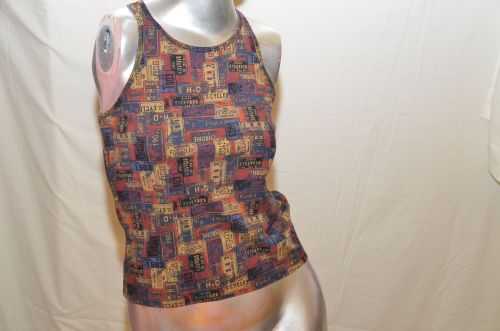 Harley-davidson women&#039;s racerback tank, license plate graphics - size small