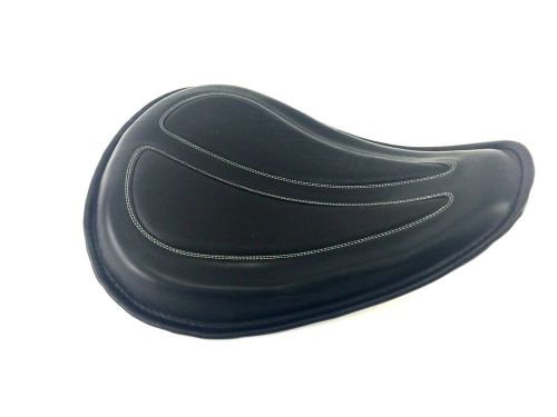 Leather solo spring seat saddle harley davidson dyna bobber chopper street bob