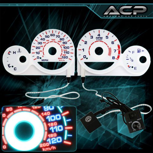 White indiglo gauge dashboard cluster 8k rpm upgrade for 2000-2003 neon jdm