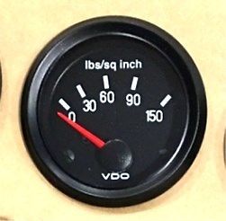 Oil pressure gauge,150 psi,vdo genuine cockpit 350-041,2&#034;/52mm, spin-lok,harness