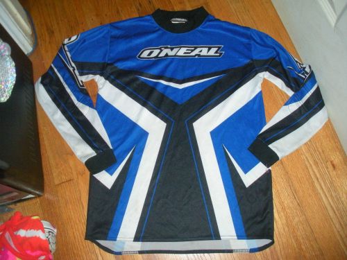 ~o&#039;neal racing~motocross mx/dirt bike riding jersey, blue/black, sz kids xl, euc