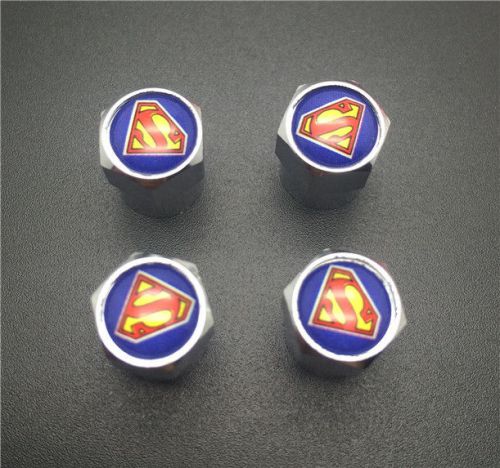 4pcs  superman tire wheel rims stem air valve caps tyre cover car truck bike