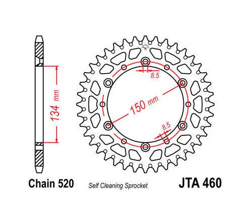 Jt aluminum rear sprocket 520 50t fits kawasaki kdx250 1983-1985