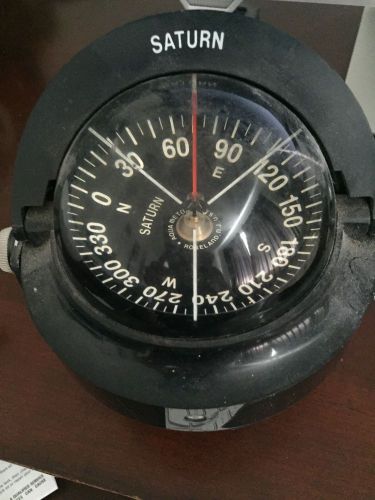Vintage  saturn black ship boat compass aqua meter ball globe slide top