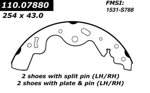 Centric 111.07880 brake pad or shoe, rear-new brake shoe-preferred