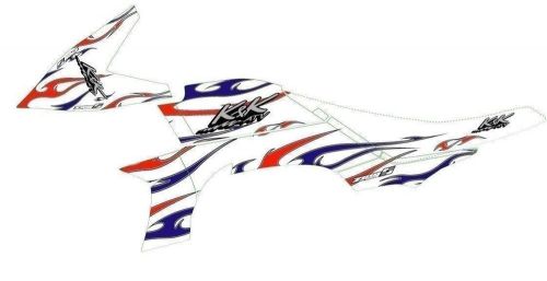 K&amp;k atv seat cover &amp; graphics kit yfz450 red white blue tribal flame