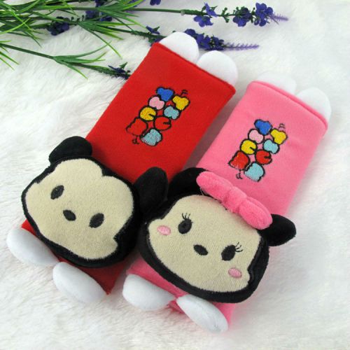 Tsum tsum mickey &amp; minnie mouse cartoon car use seat belt cover decoration set