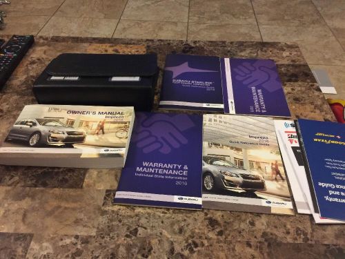 2016 subaru impreza owners manual w/ quick ref guide &amp; leather holder