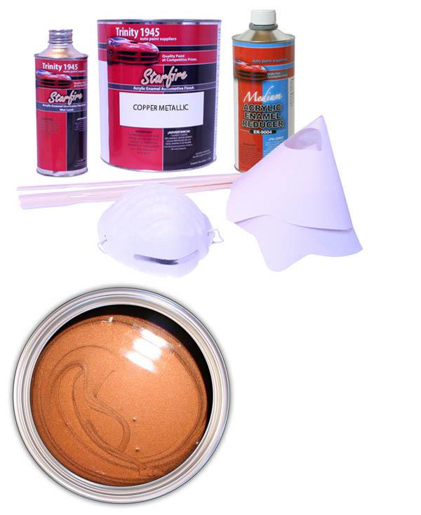 Copper metallic acrylic enamel auto paint kit