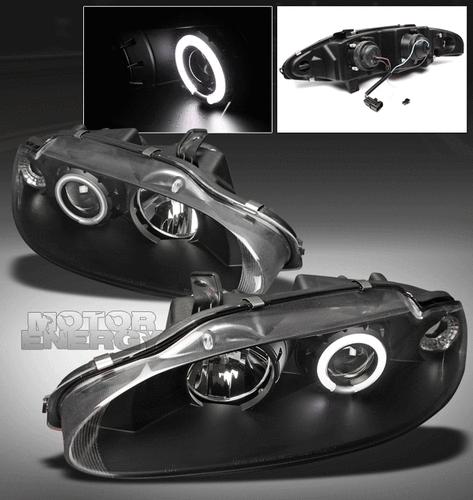 1995-1996 eclipse/1997-1998 talon ccfl halo projector headlights lamp jdm black